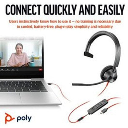 Poly Blackwire 3315 Monaural USB-C/A +3.5mm Headset 8X217AA