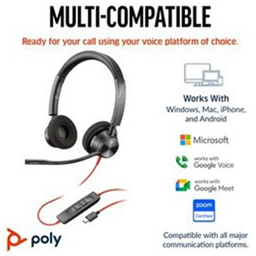 Poly Blackwire 3320 Stereo USB-C/A Headset 8X219AA Easy2Order : PY42909
