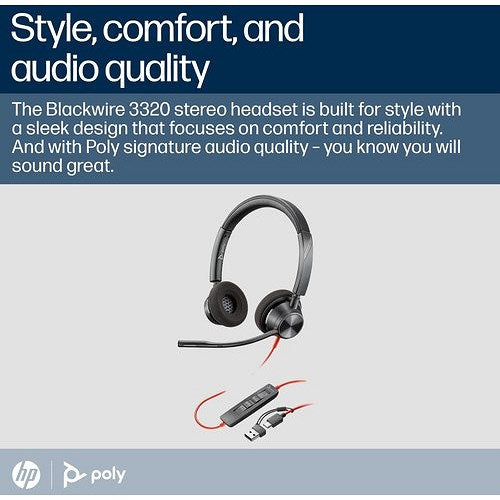 Poly Blackwire 3320 Stereo MS USB-C/A Headset 8X220AA