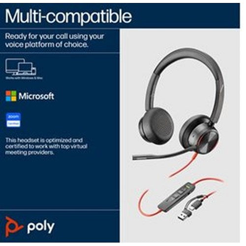Poly Blackwire 8225 Stereo UC USB-C/A Headset 8X223AA