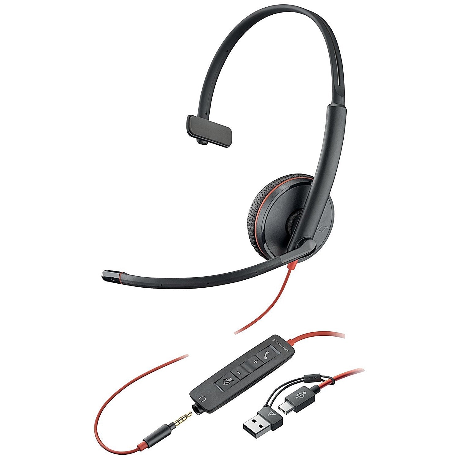 Poly Blackwire 3215 Monaural UC USB-C/A +3.5mm Headset 8X227AA Easy2Order : PY42934