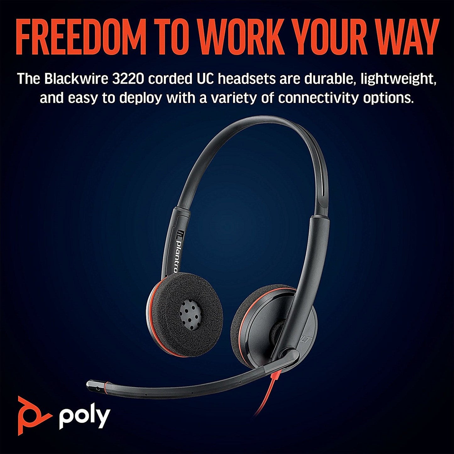 Poly Blackwire 3220 Stereo UC USB-C/A Headset 8X228AA