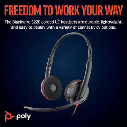 Poly Blackwire 3220 Stereo UC USB-C/A Headset 8X228AA