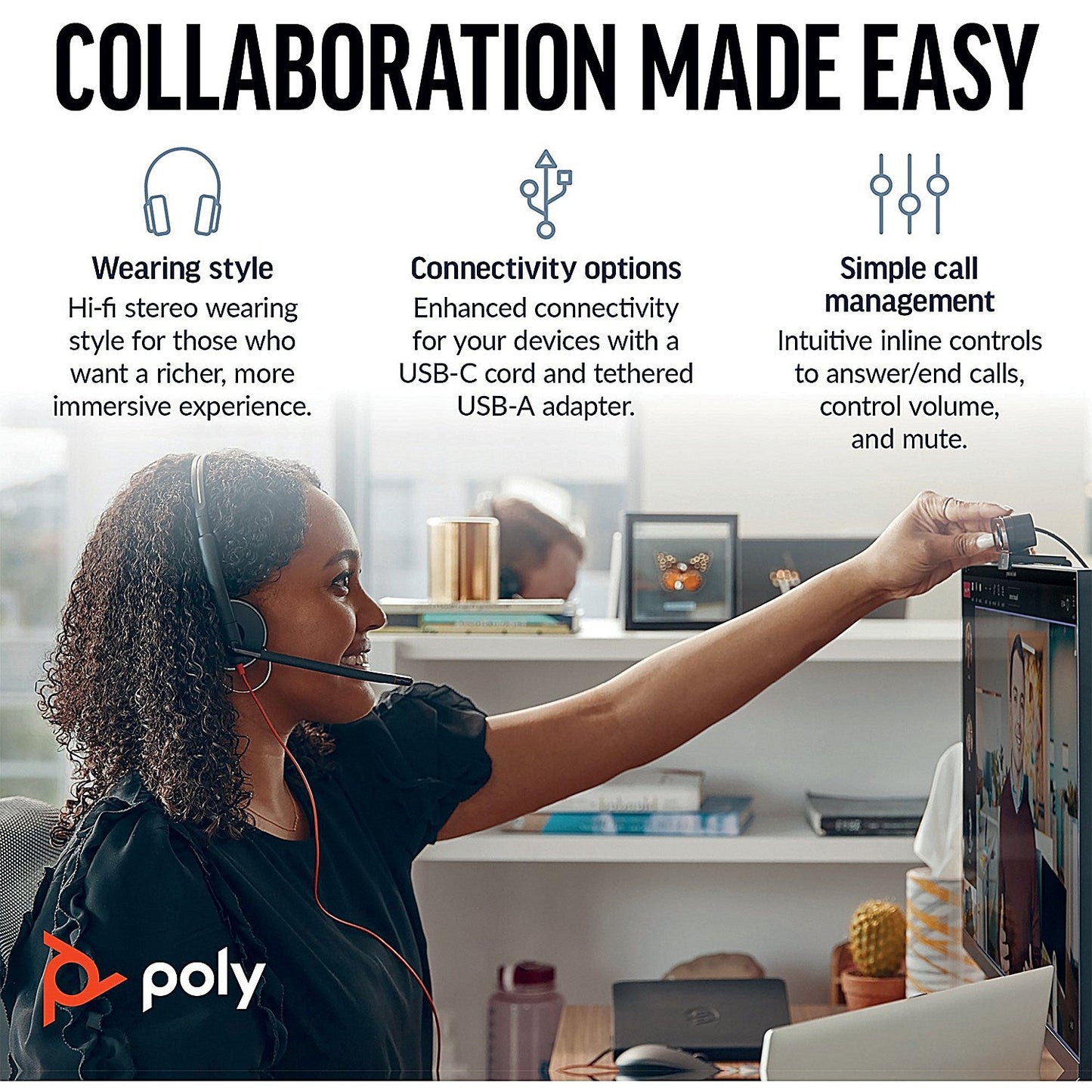 Poly Blackwire 3220 Stereo UC USB-C/A Headset 8X228AA