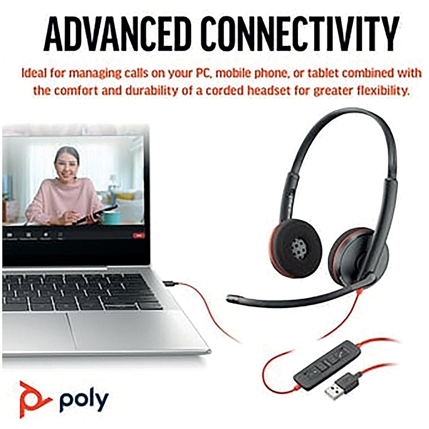 Poly Blackwire 3220 Stereo UC USB-C/A Headset 8X228AA