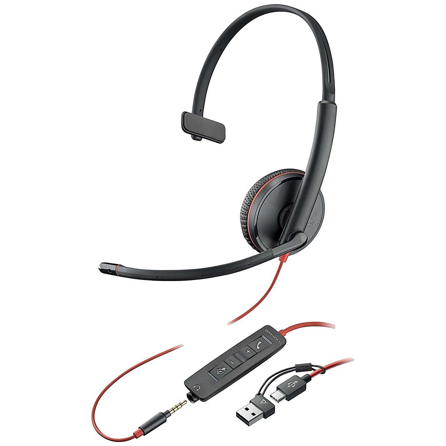 Poly Blackwire 3215 Monaural UC USB-C/A +3.5mm Headset Bulk 8X227A6 Easy2Order : PY43306