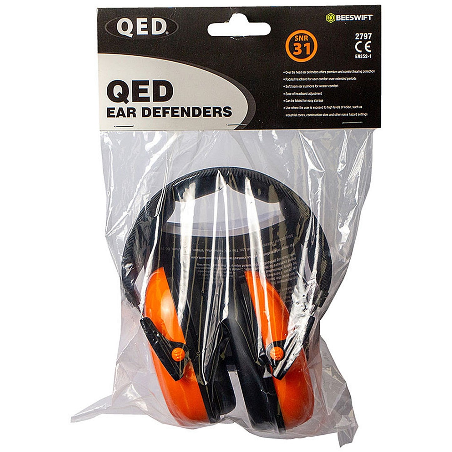 Beeswift Qed Headband Ear Defenders, Orange