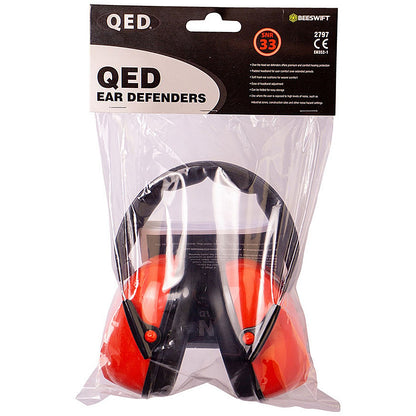 Beeswift Qed Headband Ear Defenders, Red