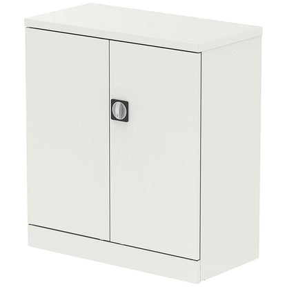 Qube 1000mm 2-Door Stationery Cupboard White With Shelf