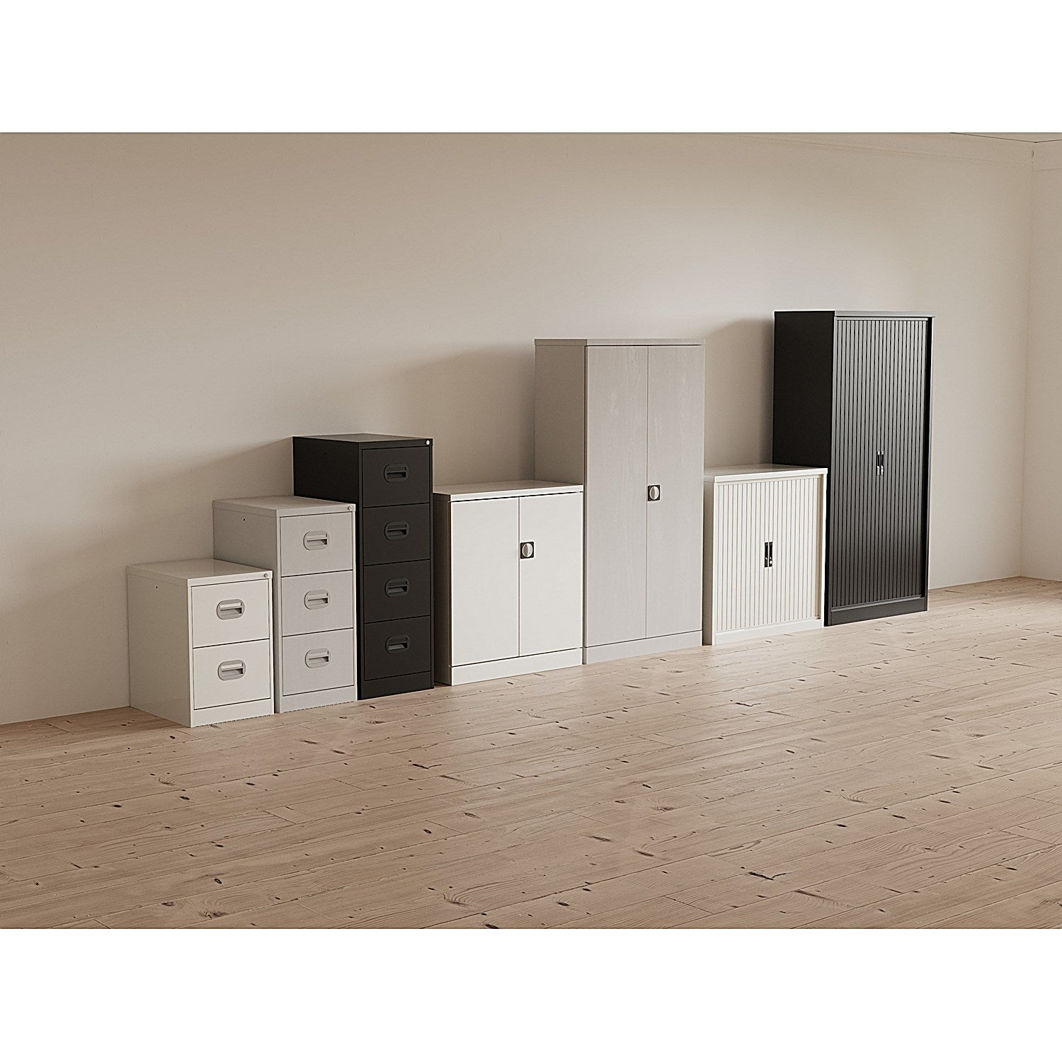 Qube 1000mm 2-Door Stationery Cupboard White With Shelf Easy2Order : QS2046