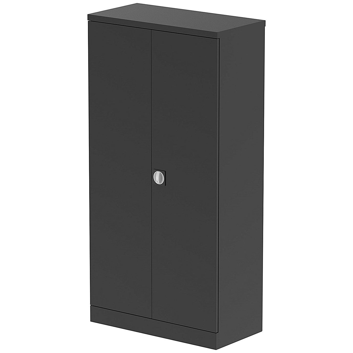 Qube 1850mm 2-Door Stationery Cupboard Black With Shelves Easy2Order : QS2047