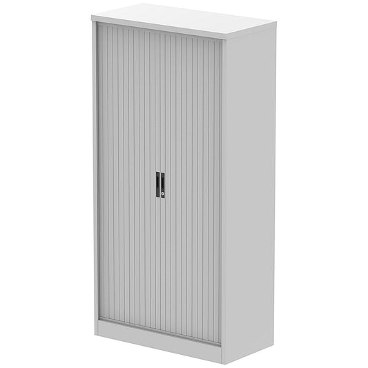 Qube 2000mm Side Tambour Cupboard Light Grey With Shelves Easy2Order : QS2069