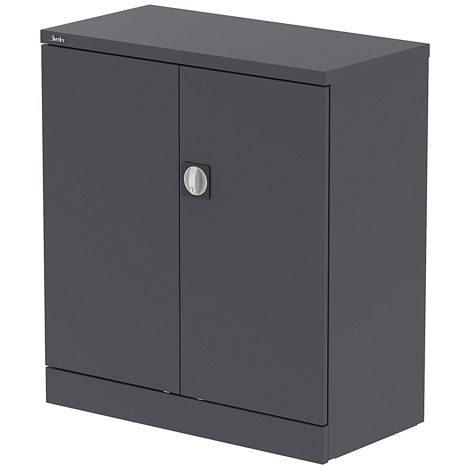 Qube 1020mm 2-Door Stationery Cupboard Graphite Grey With Shelf Easy2Order : QS2088