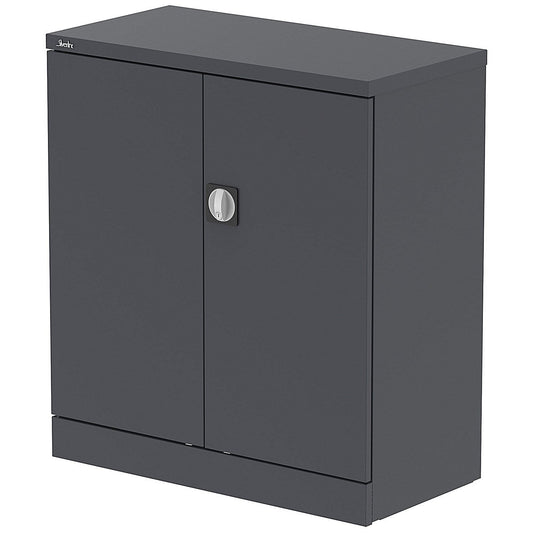Qube 1020mm 2-Door Stationery Cupboard Graphite Grey With Shelf Easy2Order : QS2088