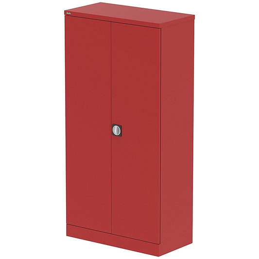 Qube 1830mm 2-Door Stationery Cupboard Red With Shelves Easy2Order : QS2113