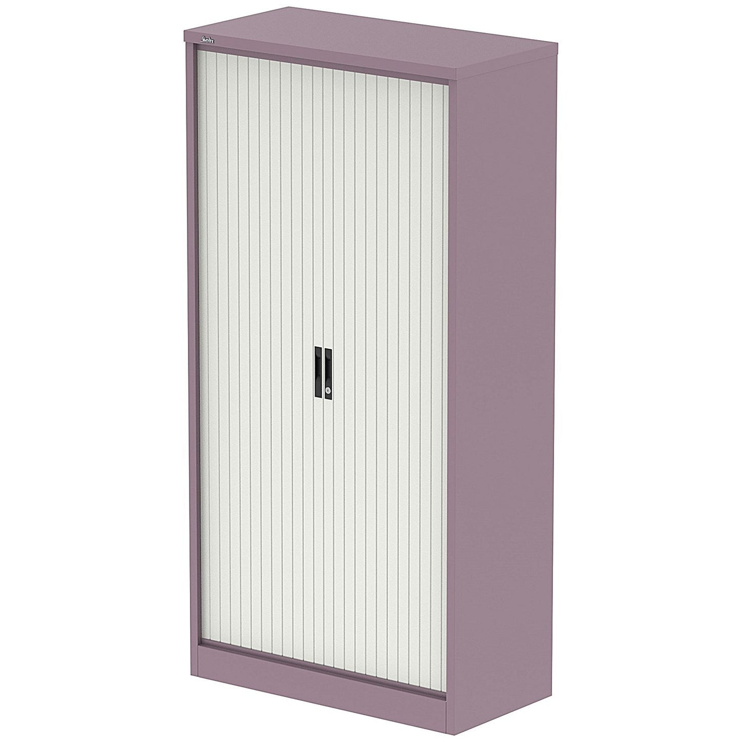 Qube 2000mm Side Tambour Cupboard Pastel Violet And Satin White With Shelves Easy2Order : QS2240