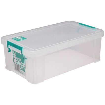 StoreStack Storage Box, 5.8 Litres, Clear