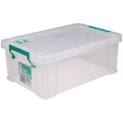 StoreStack Storage Box, 10 Litres, Clear