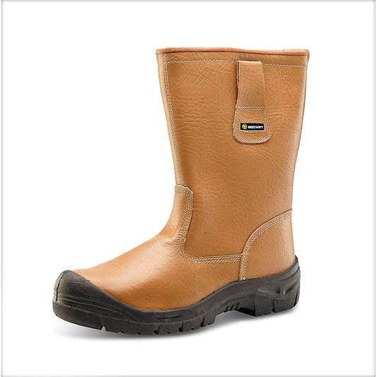 Beeswift Scuff Cap Lined Rigger Boots, Tan, 9 Easy2Order : RBLSSC09