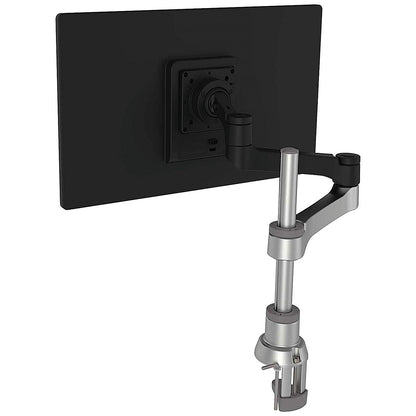 R-Go Zepher 4 C2 Deskclamped Single Monitor Arm, Adjustable Height and Tilt, Black & Silver
