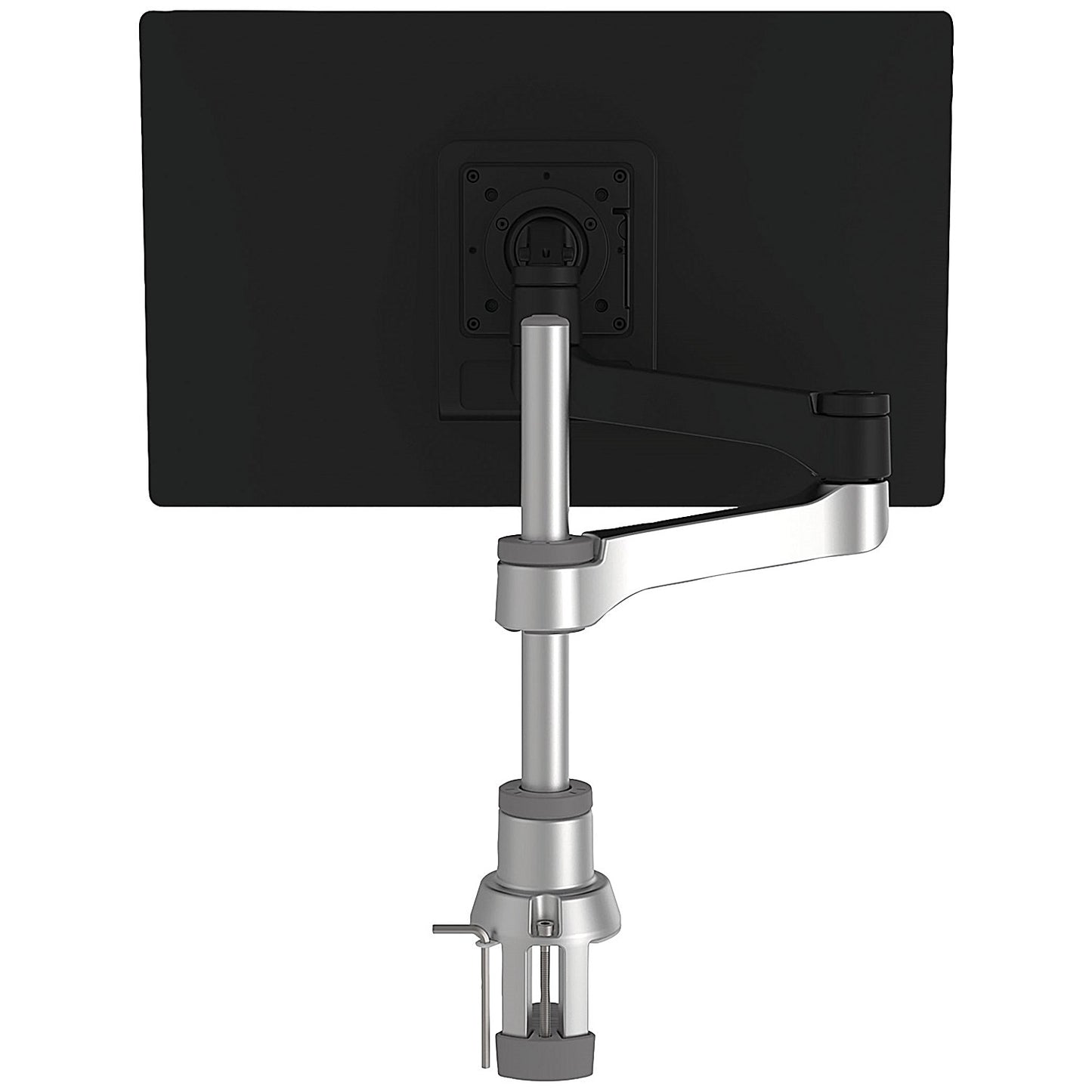 R-Go Zepher 4 C2 Deskclamped Single Monitor Arm, Adjustable Height and Tilt, Black & Silver