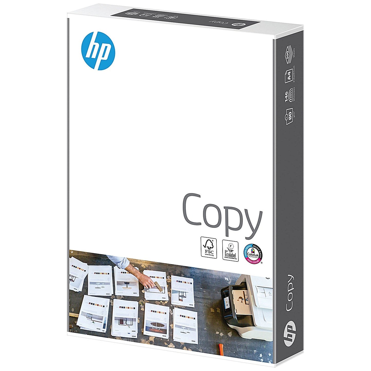 HP A4 White Copy Paper, 80gsm, Box (5 x 500 Sheets)