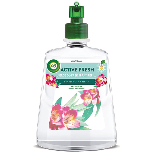 Air Wick Active Fresh Aerosol-Free Spray Refill, Eucalyptus and Freesia, 228ml
