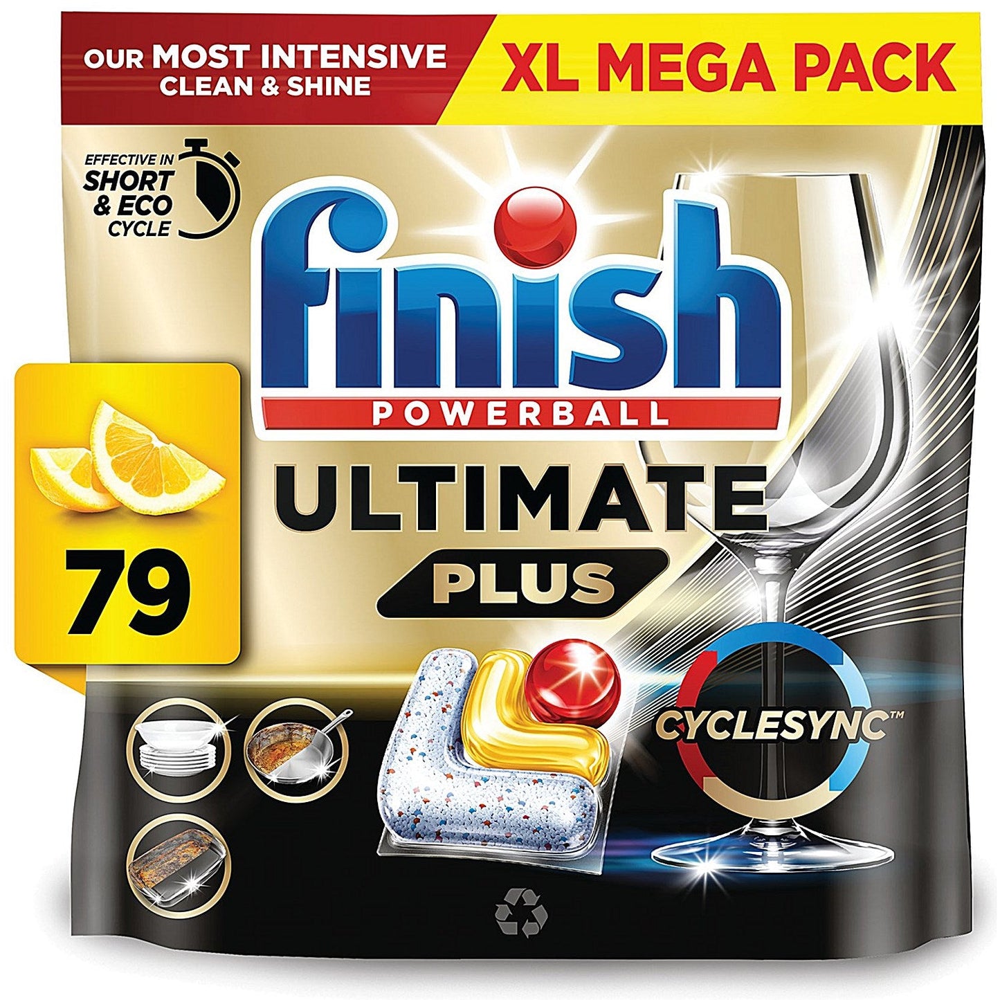 Finish Ultimate Plus All In 1 Lemon Sparkle 79 Tabs