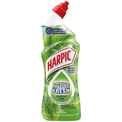 Harpic Active Fresh Toilet Cleaner Gel, Pine, 750ml, Pack of 12