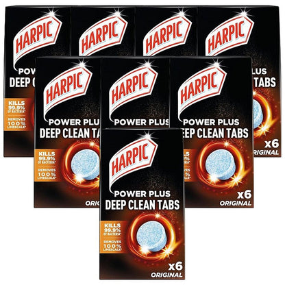 Harpic Power Plus Deep Clean Toilet Cleaner Tablets, 6 Pack, Original, Pack of 8