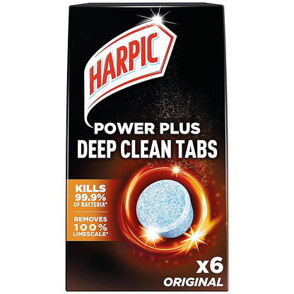 Harpic Power Plus Deep Clean Toilet Cleaner Tablets, 6 Pack, Original, Pack of 8