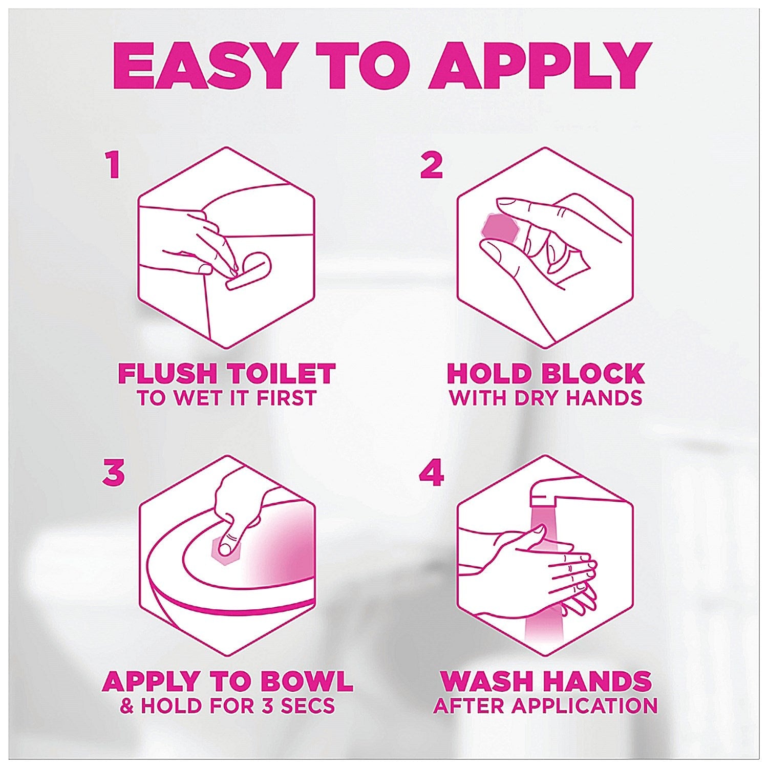 Harpic Hygienic Fresh Sticker Adhesive Toilet Block, Pine, 6 Packs of 4 Tabs Easy2Order : RK51301