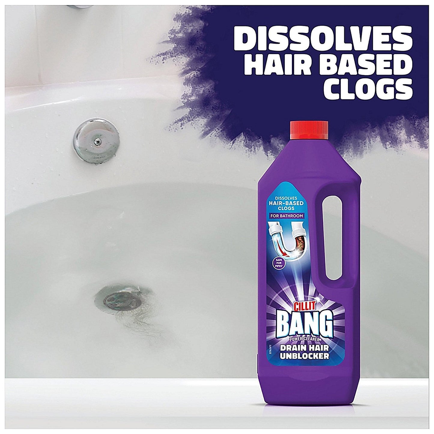 Cillit Bang Power Cleaner Drain Unblocker 1 Litre (Pack of 8)