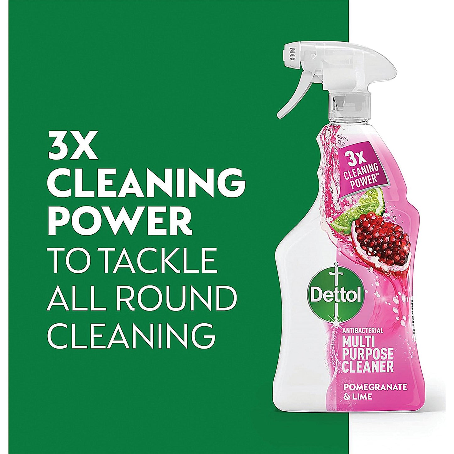Dettol Antibacterial Multipurpose Cleaner Spray, Pomegranate and Lime, 1L, Pack of 6
