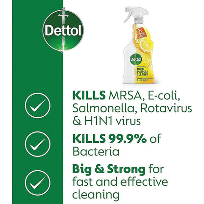 Dettol Antibacterial Multipurpose Cleaner Spray, Pomegranate and Lime, 1L, Pack of 6