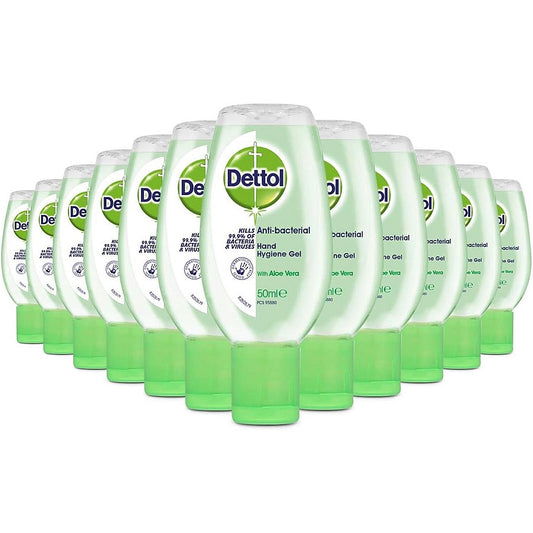Dettol Hand Sanitiser Gel On the Go, 50ml, Pack of 12