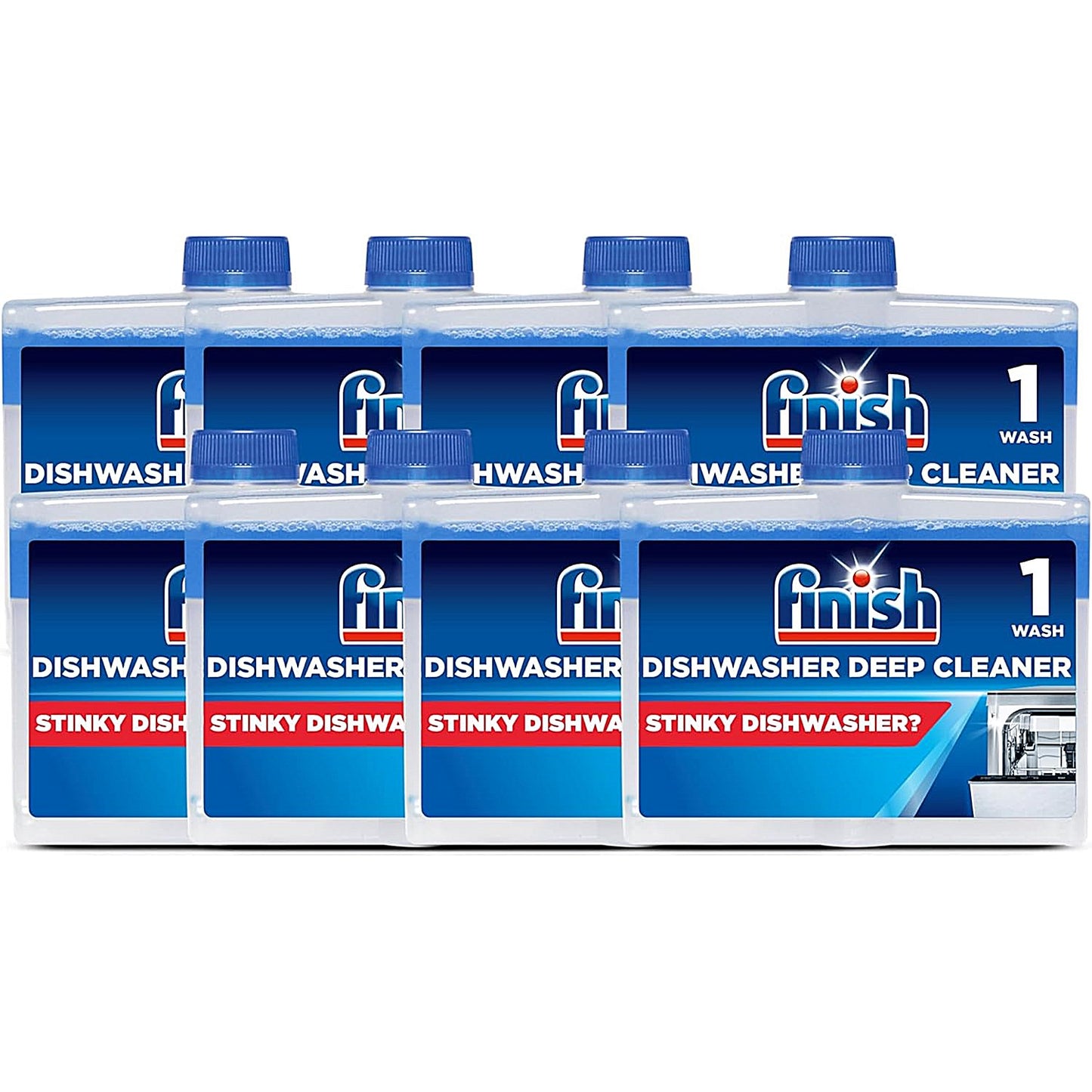 Finish Dishwasher Cleaner, 250ml, Pack of 8