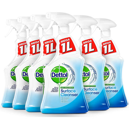 Dettol Surface Cleaner Spray, 1 Litre, Pack of 6
