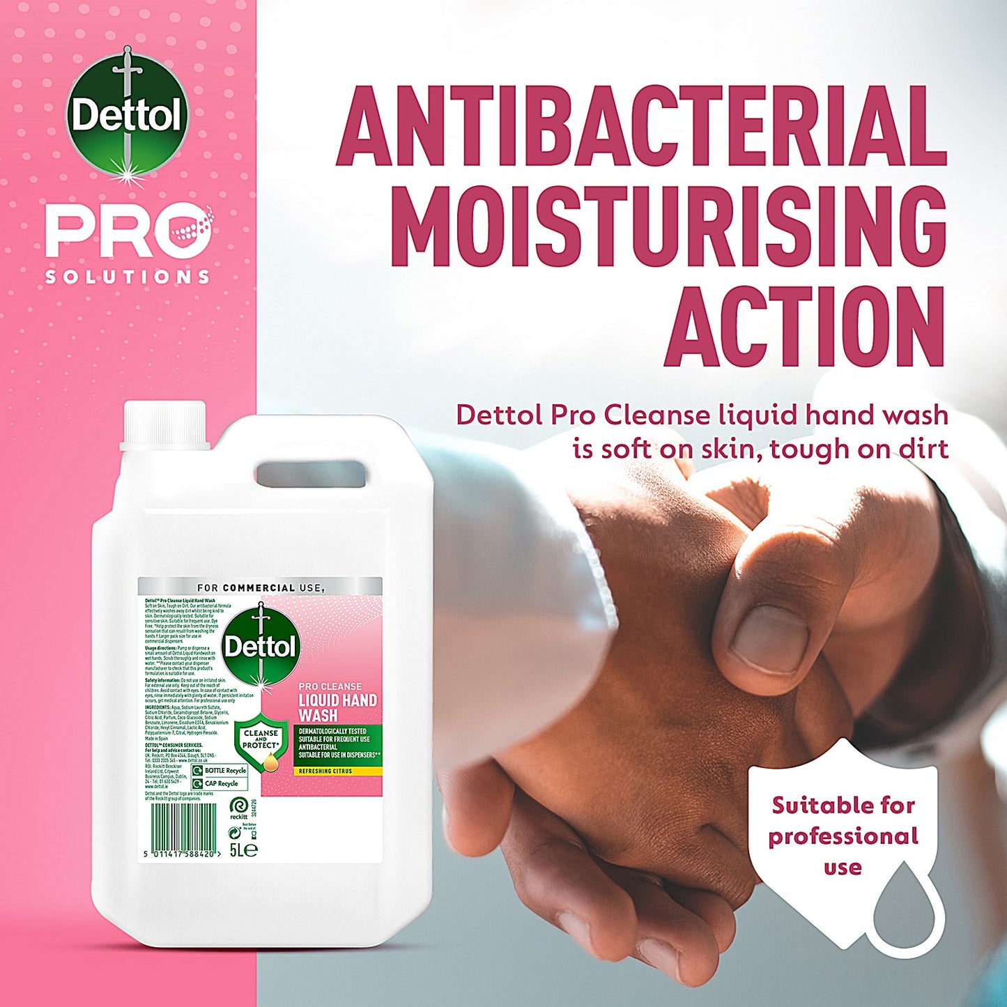 Dettol Pro Cleanse Antibacterial Hand Wash, Citrus, 5 Litres