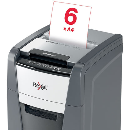 Rexel Optimum AutoFeed+ 150M P-5 Micro-Cut Shredder, 44 Litres