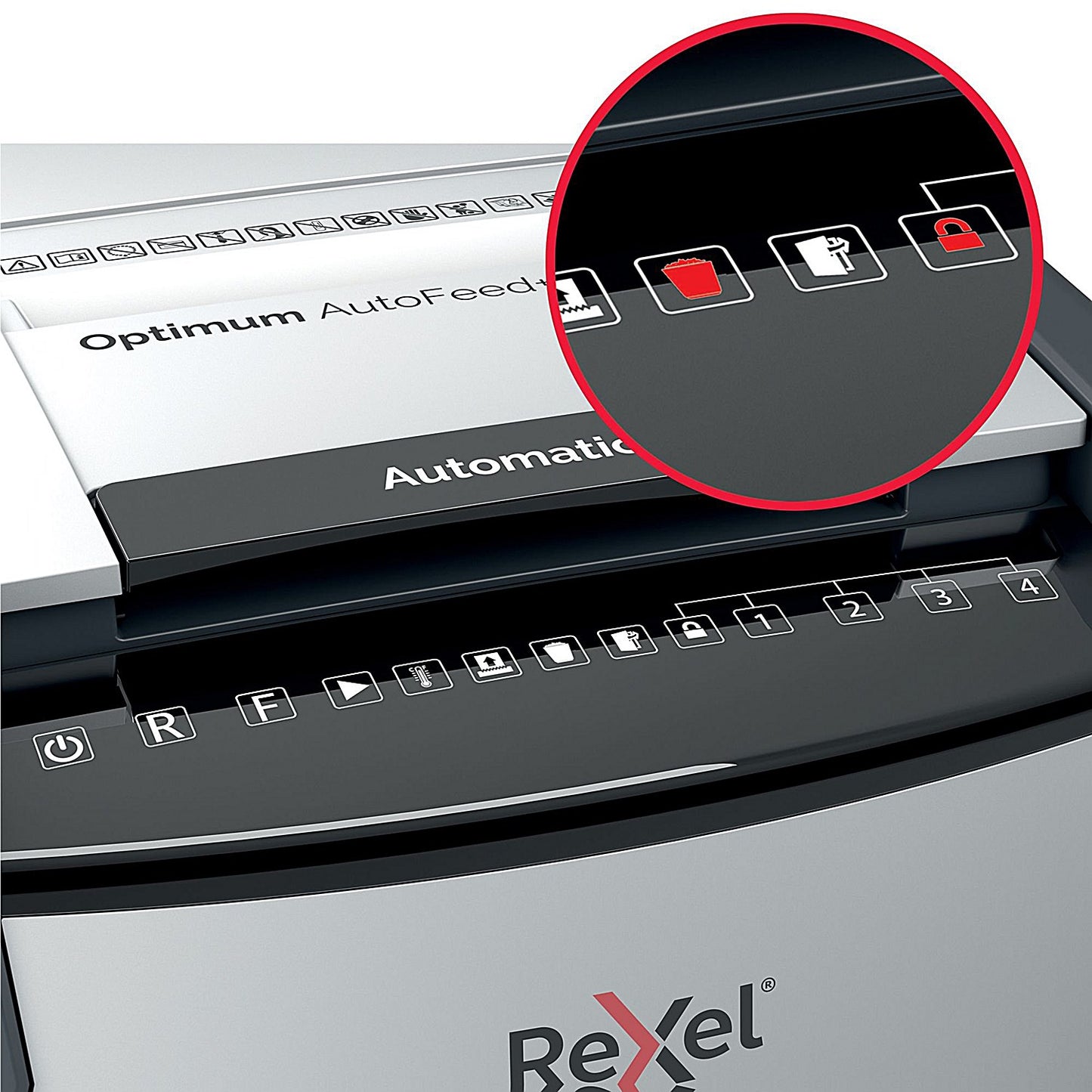 Rexel Optimum AutoFeed+ 150M P-5 Micro-Cut Shredder, 44 Litres