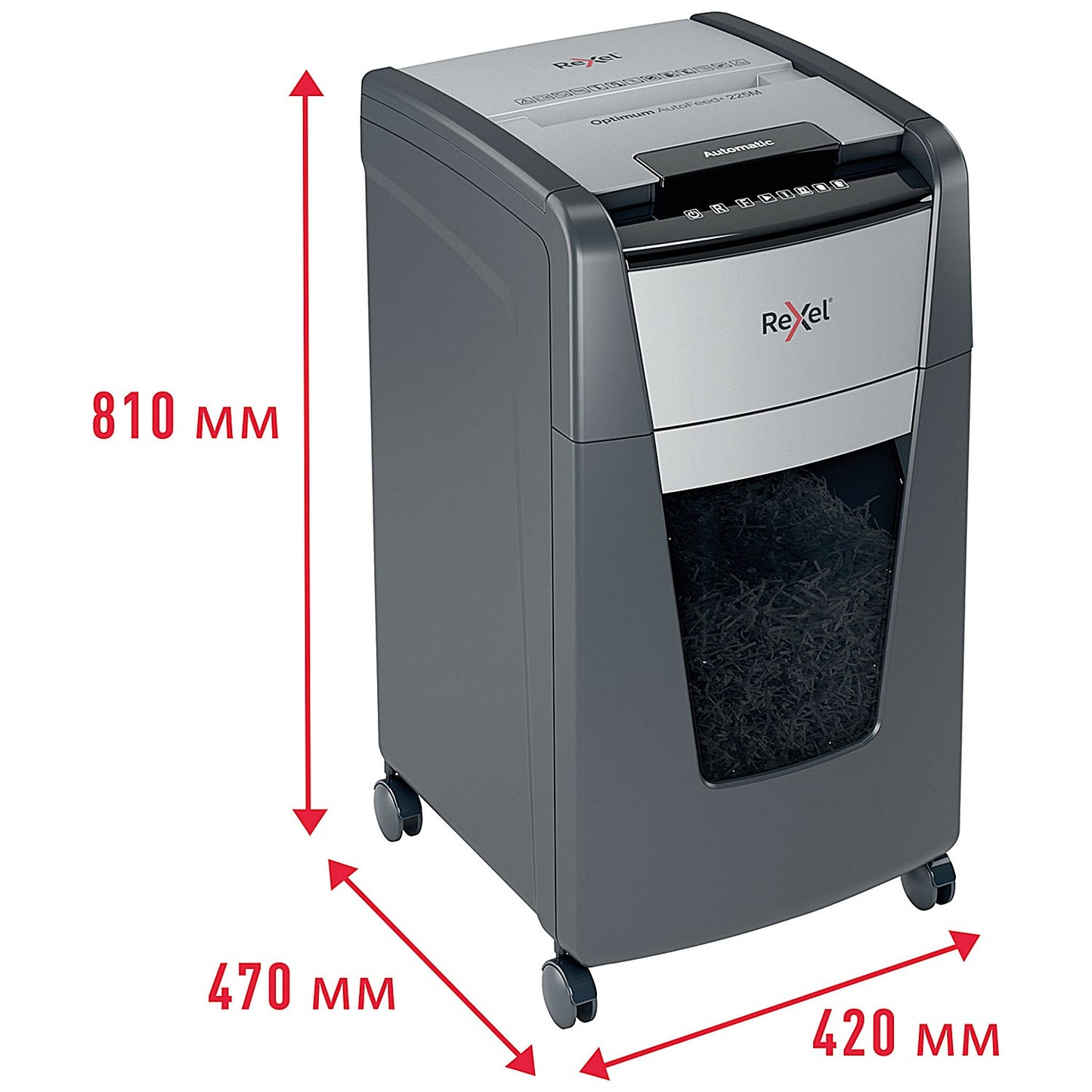 Rexel Optimum AutoFeed+ 225M Micro-Cut P-5 Shredder 2020225M