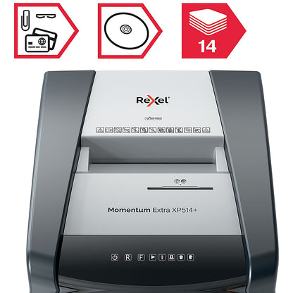 Rexel Momentum Extra XP514Plus P-5 Micro Cross-Cut Shredder, 60 Litres