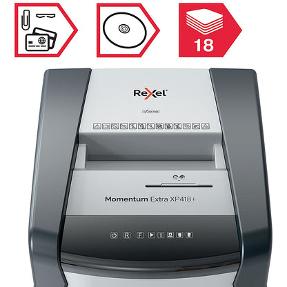 Rexel Momentum Extra XP418+ P-4 Cross-Cut Shredder, 45 Litres