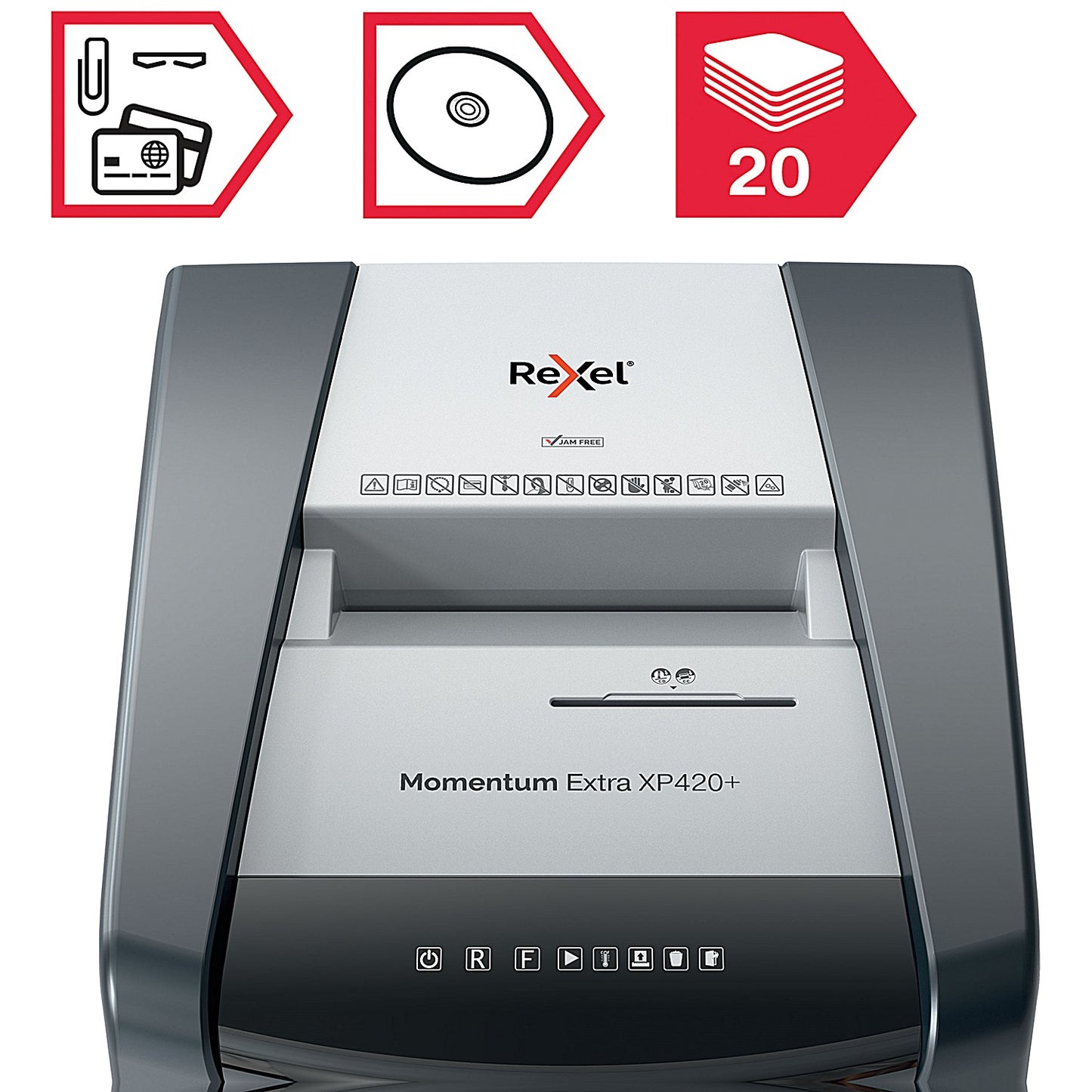 Rexel Momentum Extra XP420+ P-4 Cross-Cut Shredder, 60 Litres