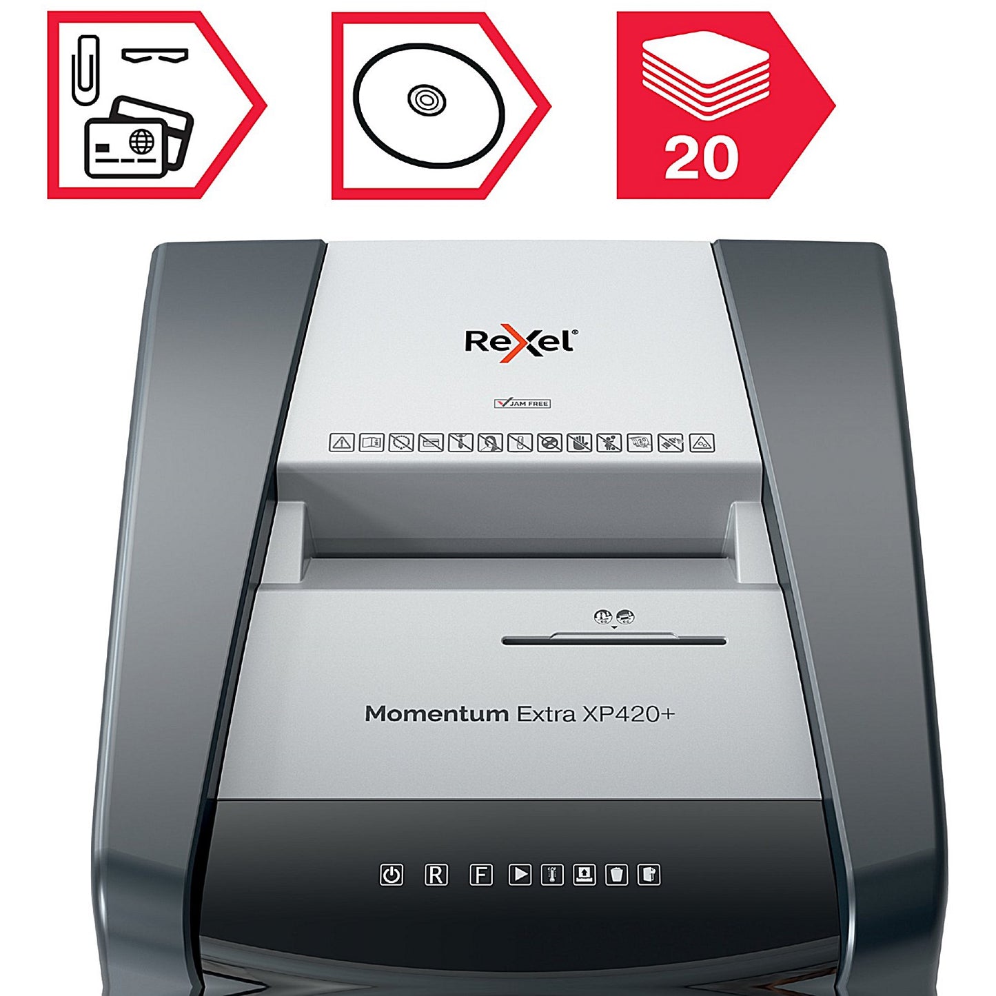 Rexel Momentum Extra XP420+ P-4 Cross-Cut Shredder, 60 Litres