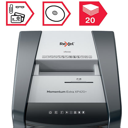 Rexel Momentum Extra XP420+ P-4 Cross-Cut Shredder, 60 Litres
