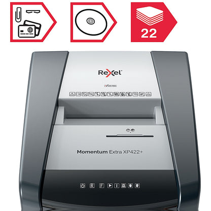 Rexel Momentum Extra XP422+ P-4 Cross-Cut Shredder, 85 Litres