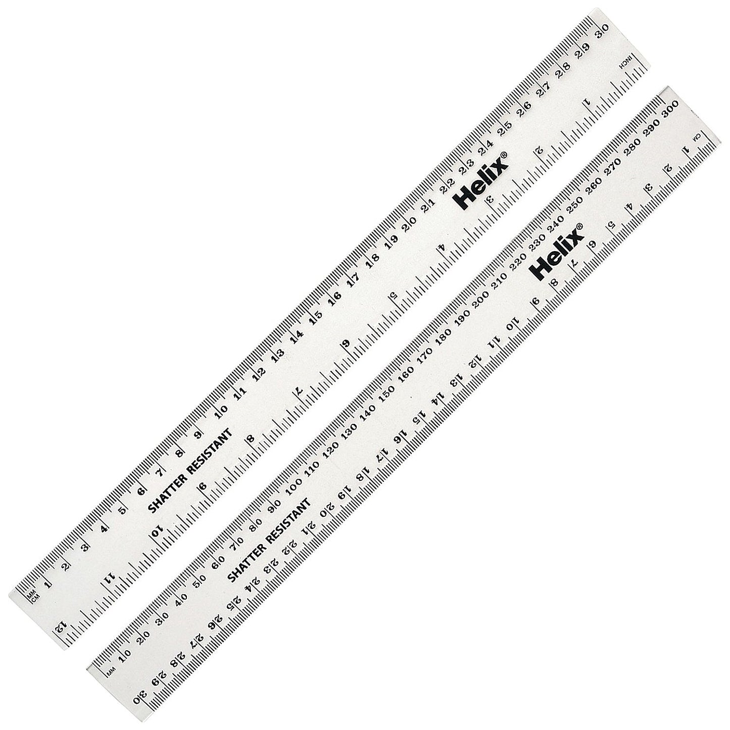 Shatterproof Rulers 30cm Clear (Pack of 100)