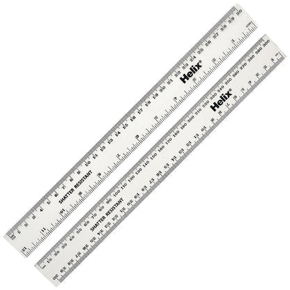 Shatterproof Rulers 30cm Clear (Pack of 100)